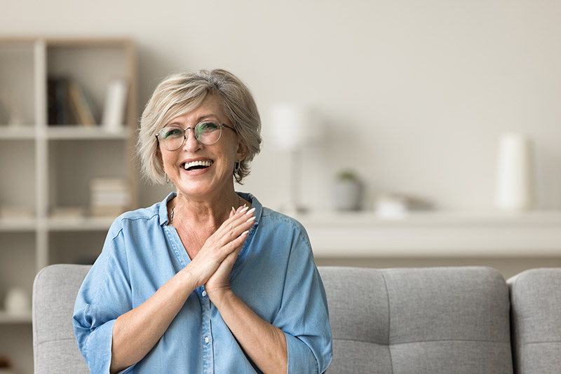 older woman smiling