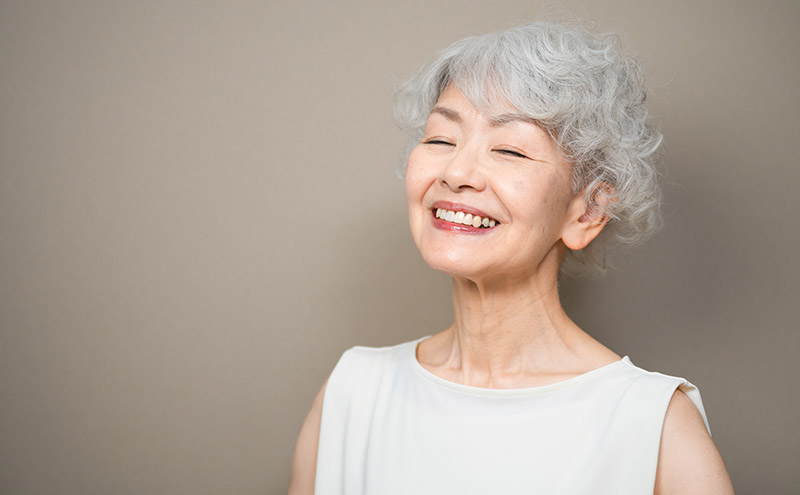 older woman smiling